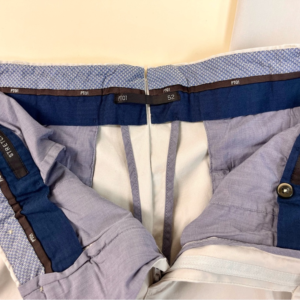 Pt01 Men's Chinos in Blue and White